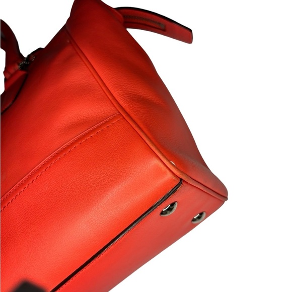 Coach Large Leather Tassel Tote-Coral - Picture 12 of 16